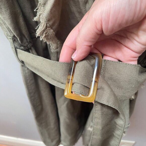 NEW Tularosa Revolve‎ Green Faux Wrap Linen Blend Dress- Size s - Picture 3 of 7